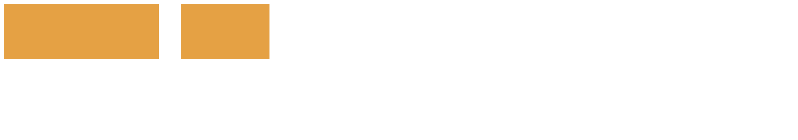 TAMS horizontal duotone lockup in white and amber, for dark backgrounds