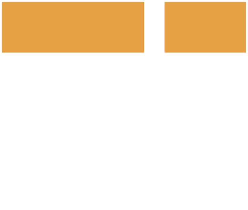 TAMS stacked duotone lockup in white and amber, for dark backgrounds